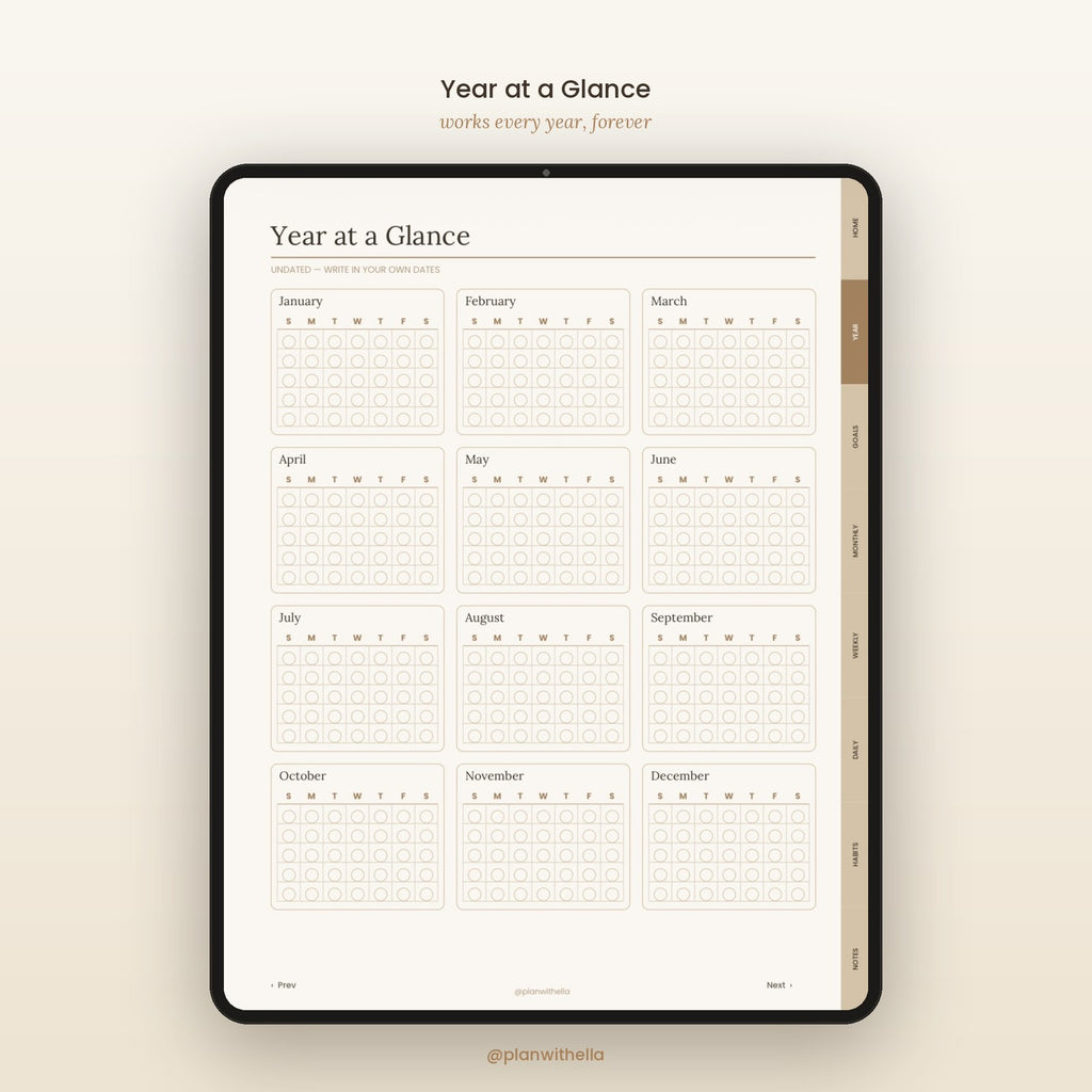 The Organized Life Planner | Undated Digital Planner for iPad, Phone & Laptop | GoodNotes & Notability