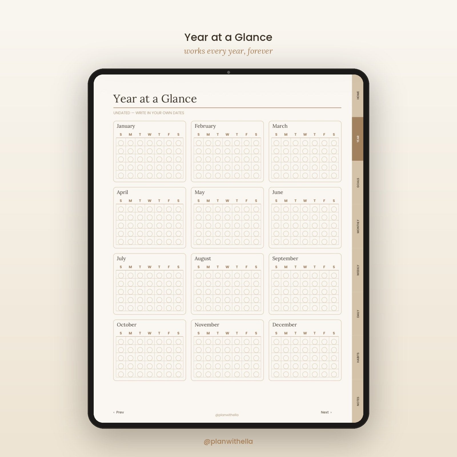 The Organized Life Planner | Undated Digital Planner for iPad, Phone & Laptop | GoodNotes & Notability